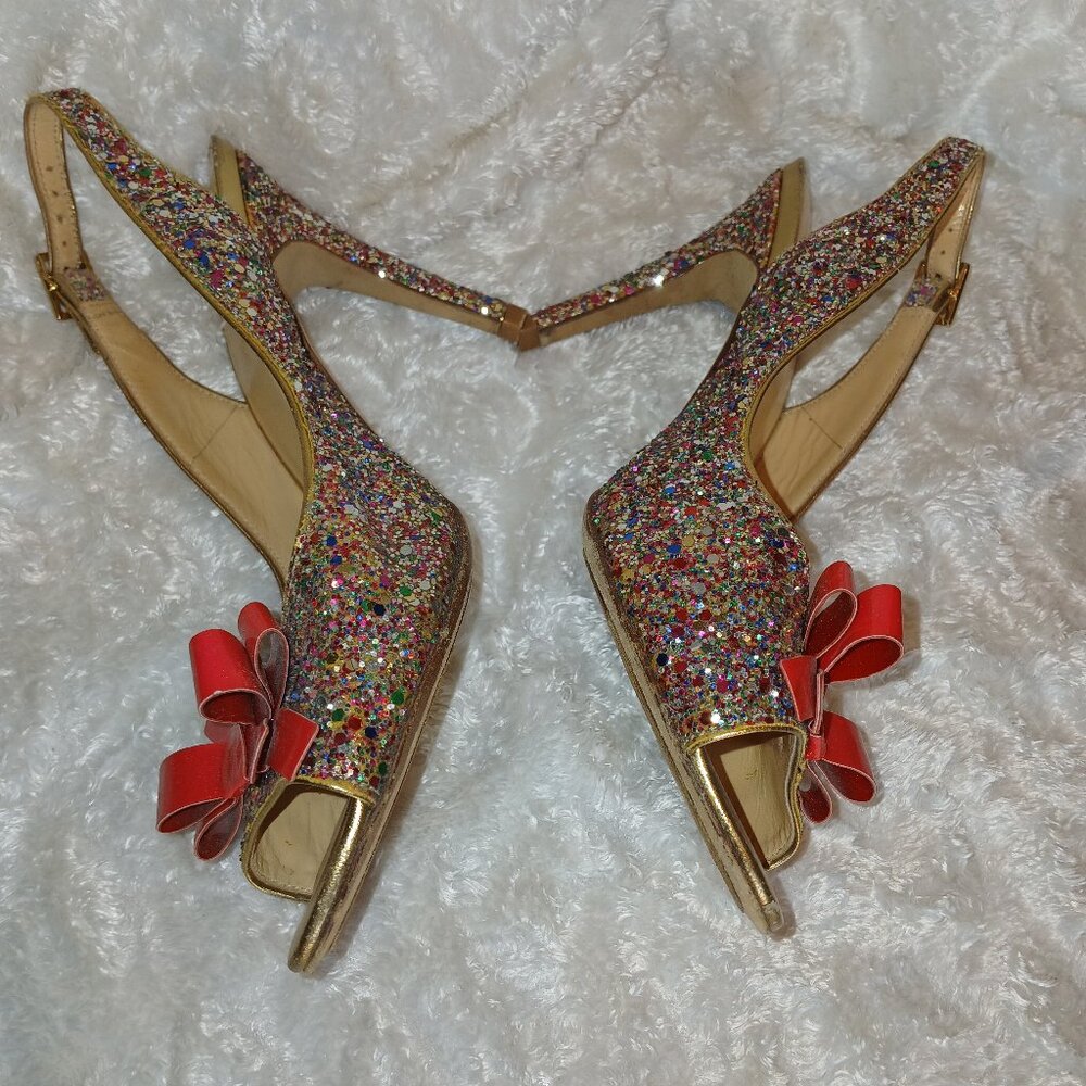 Kate spade rainbow glitter pumps size 8